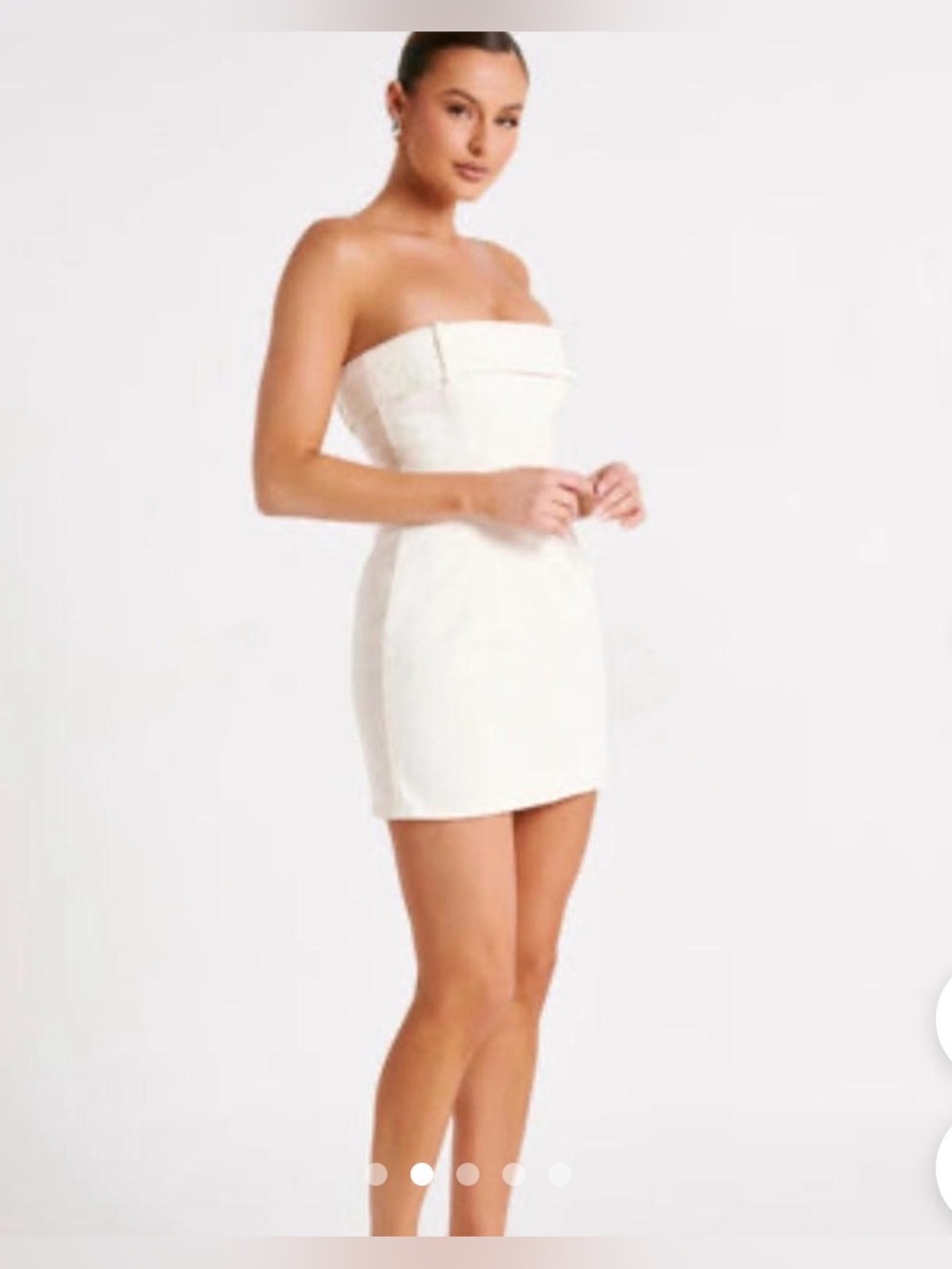 Meshki Cream Denim Mini Dress - Picture 2 of 10